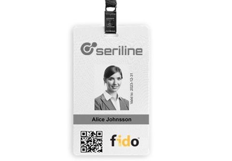 Seriline-kortet som kombinerar Fido2 med Mifare Desfire–teknik – möjliggör säker och smidig fysisk och logisk tillträdeskontroll.